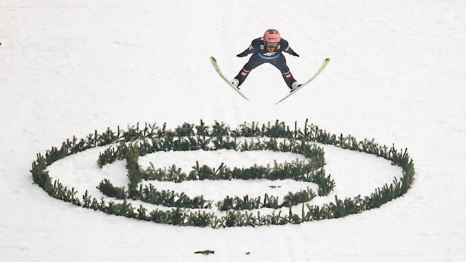 Skispringer in Bischofshofen