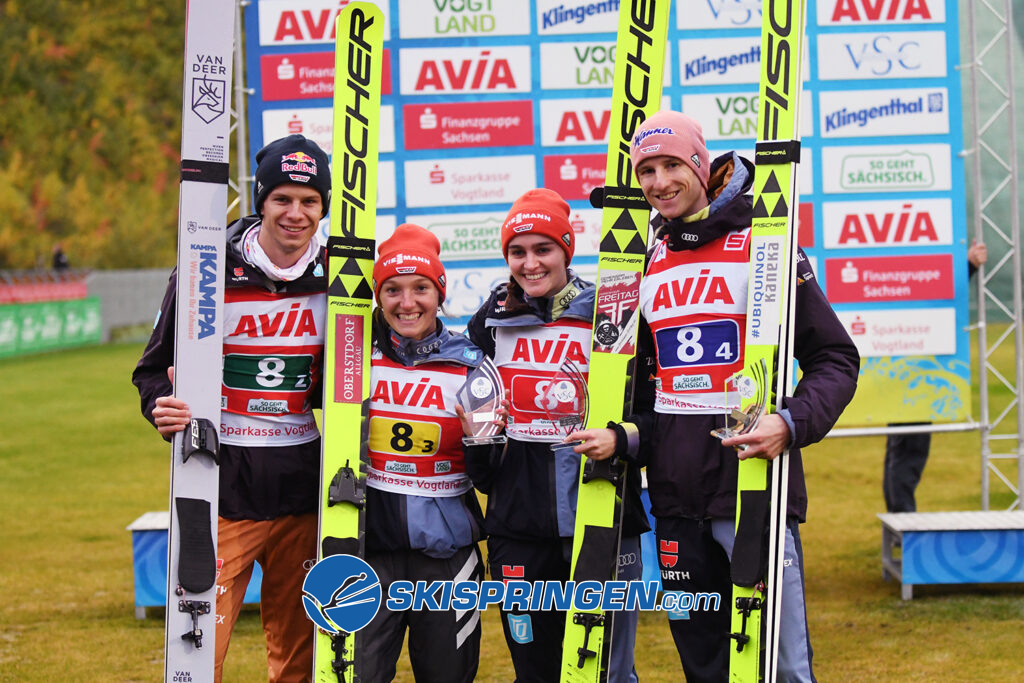 Andreas Wellinger, Katharina Althaus, Selina Freitag, Karl Geiger Klingenthal 2022